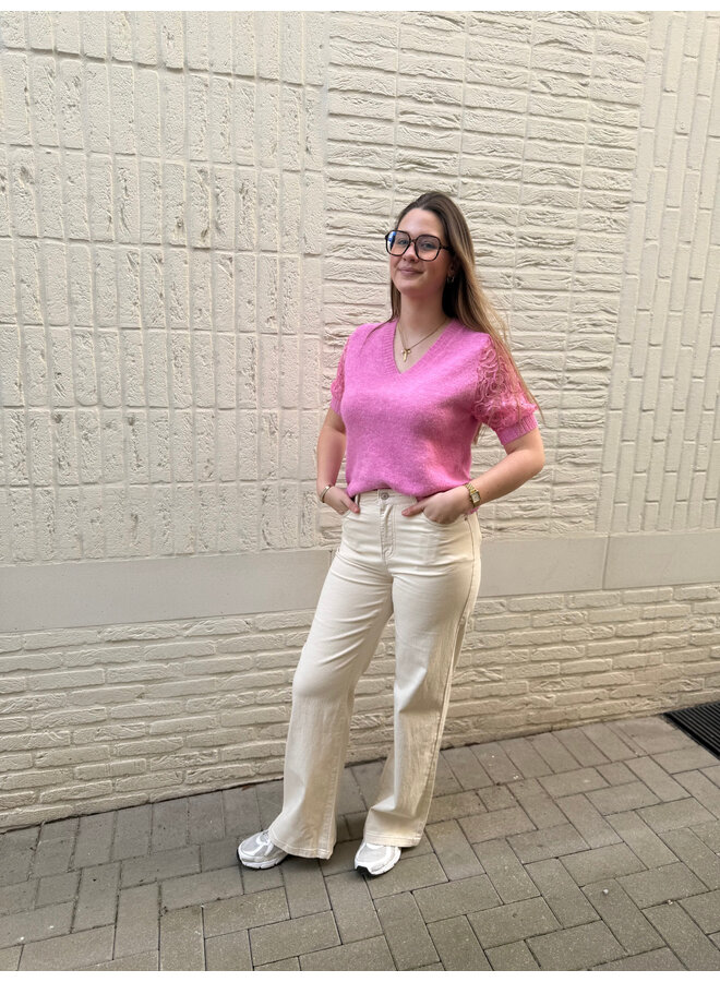 Livia Knit Lace Pink