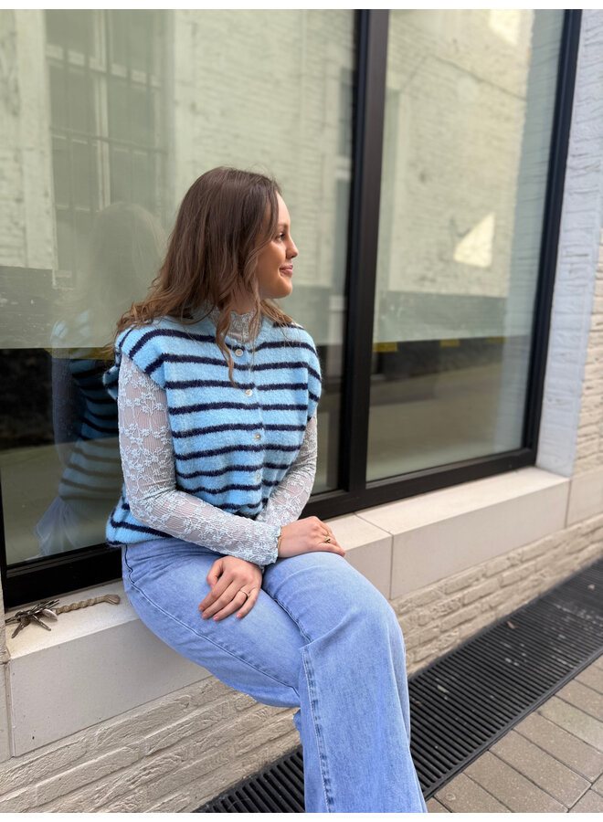 Lia Striped Spencer Blue