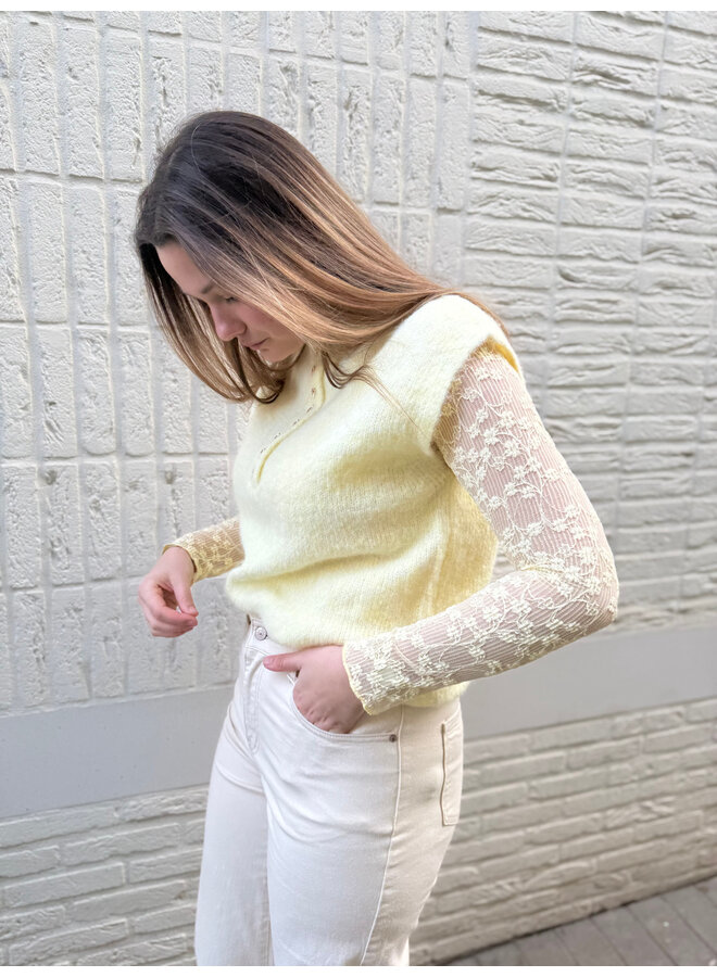 Milly Basic Lace Top Yellow