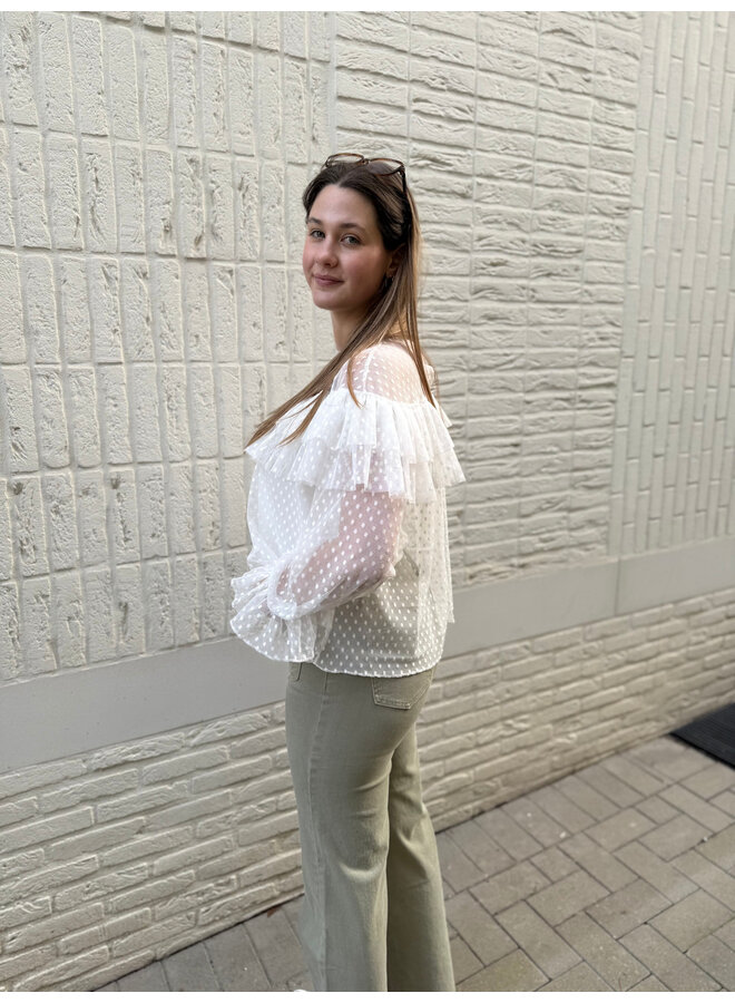 Victoria Dot Blouse White