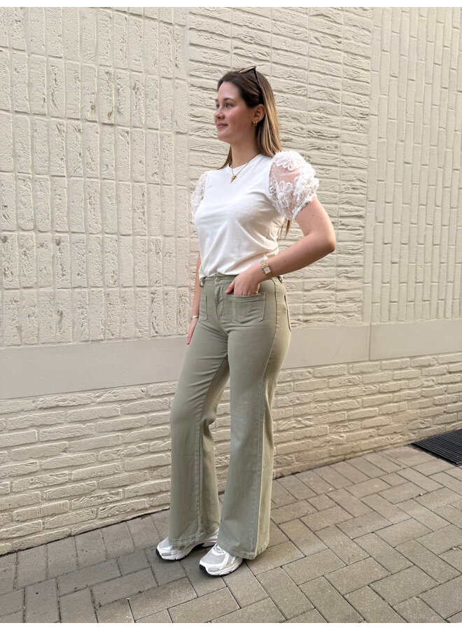 Gaspard Full Length Wide Jeans Green