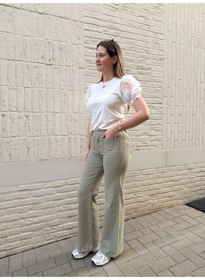 Gaspard Full Length Wide Jeans Green