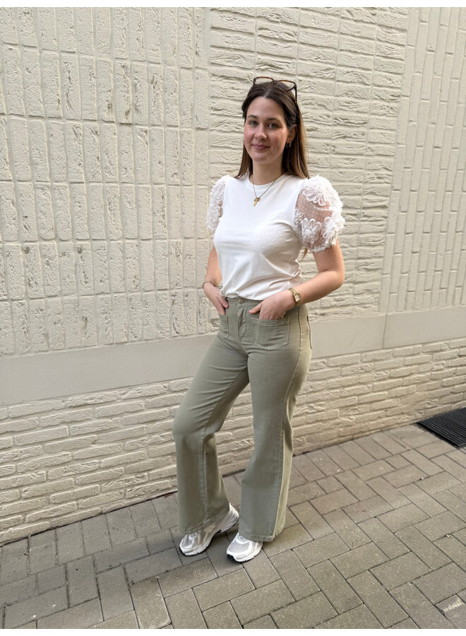 Gaspard Full Length Wide Jeans Green