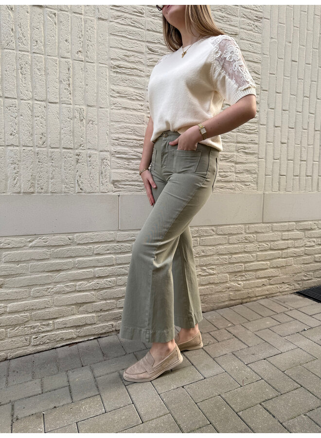 Gasparette Petite Wide Jeans Green