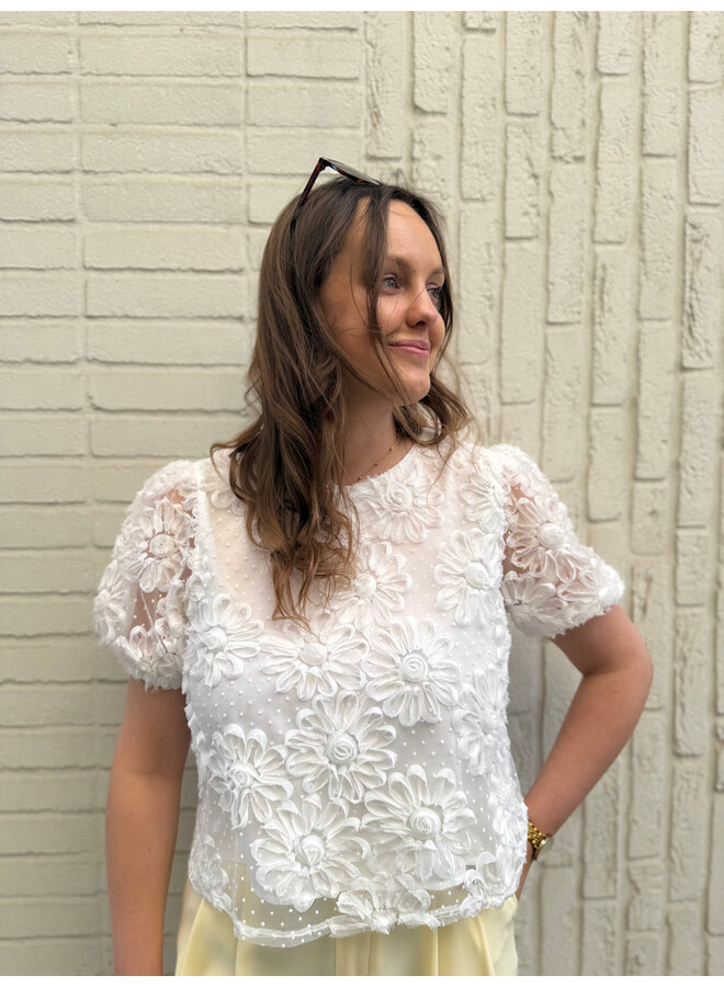 Iris Flower Top White