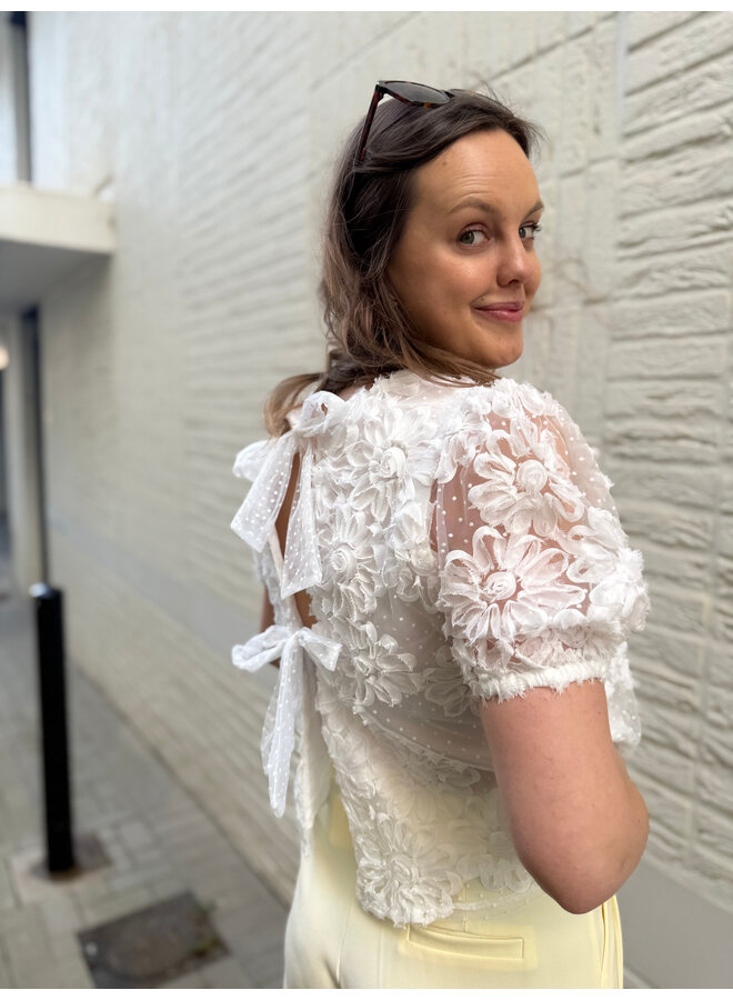 Iris Flower Top White