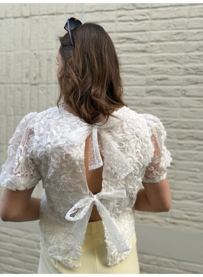 Iris Flower Top White