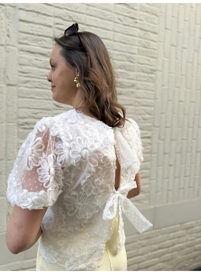 Iris Flower Top White