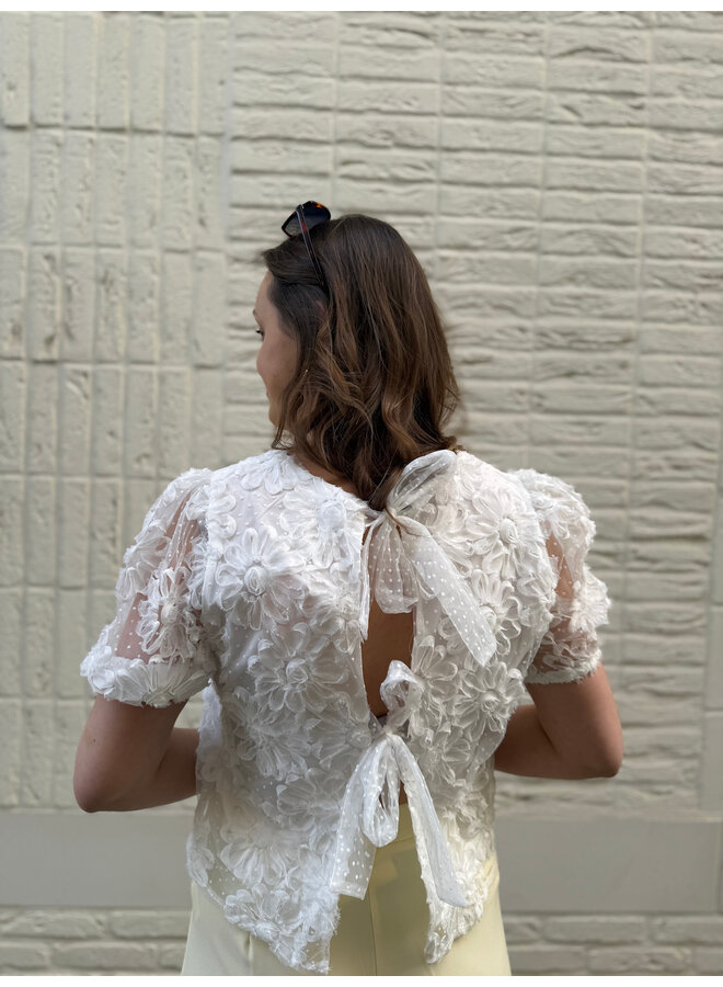 Iris Flower Top White