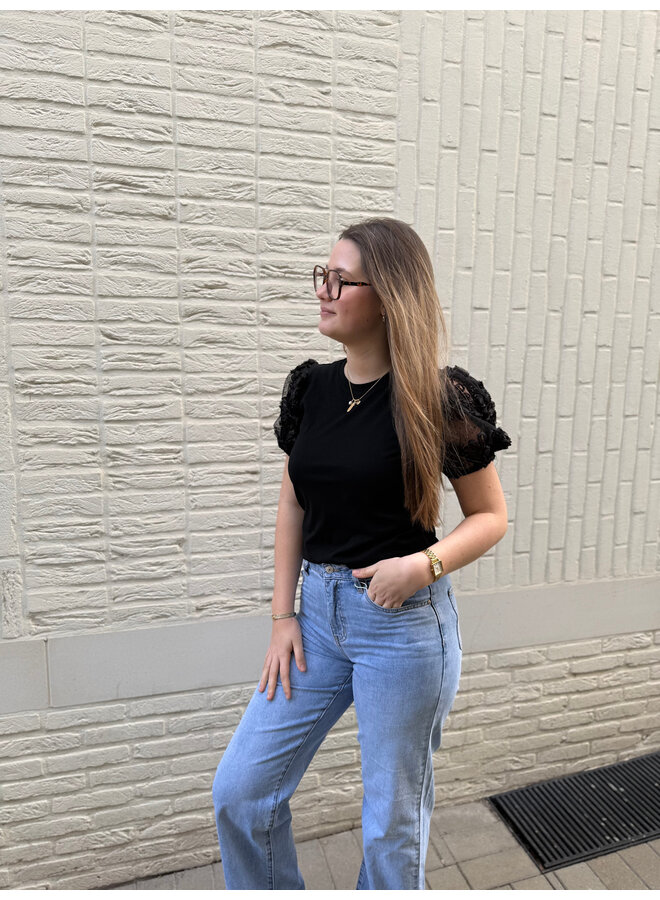 Iris Flower T-Shirt Black