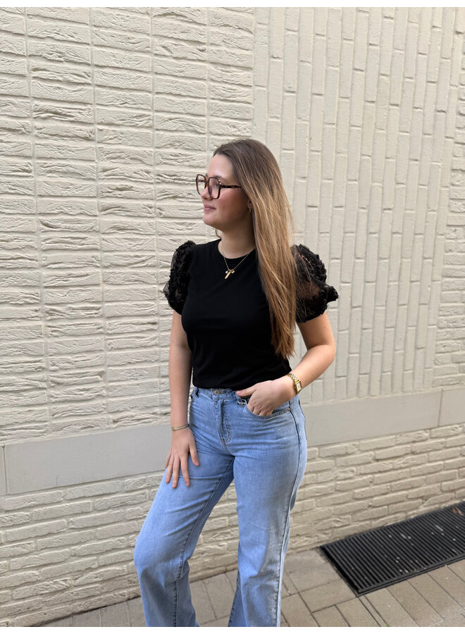 Iris Flower T-Shirt Black