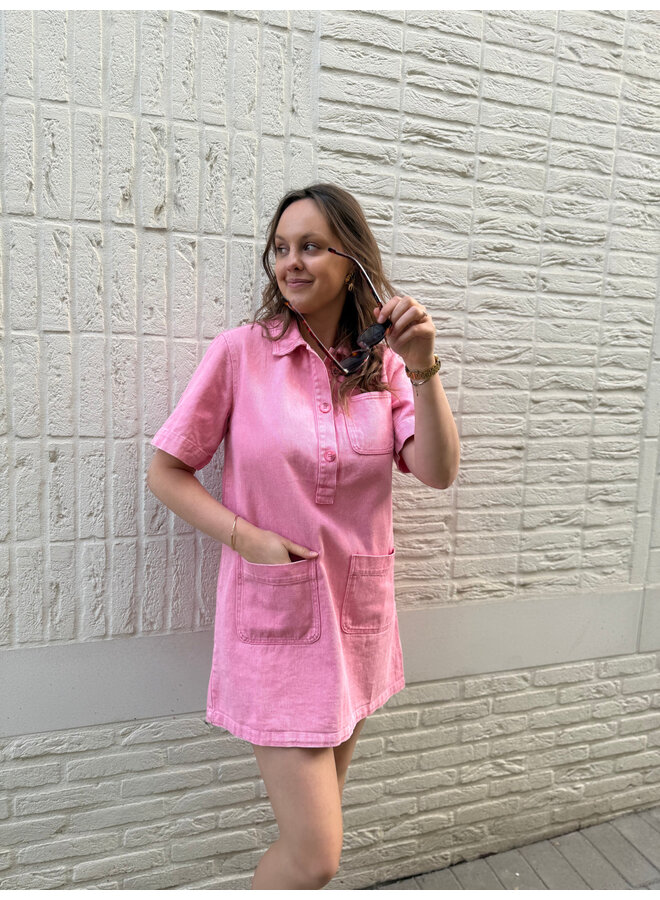 Clara Denim Dress Pink