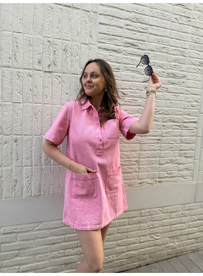 Clara Denim Dress Pink