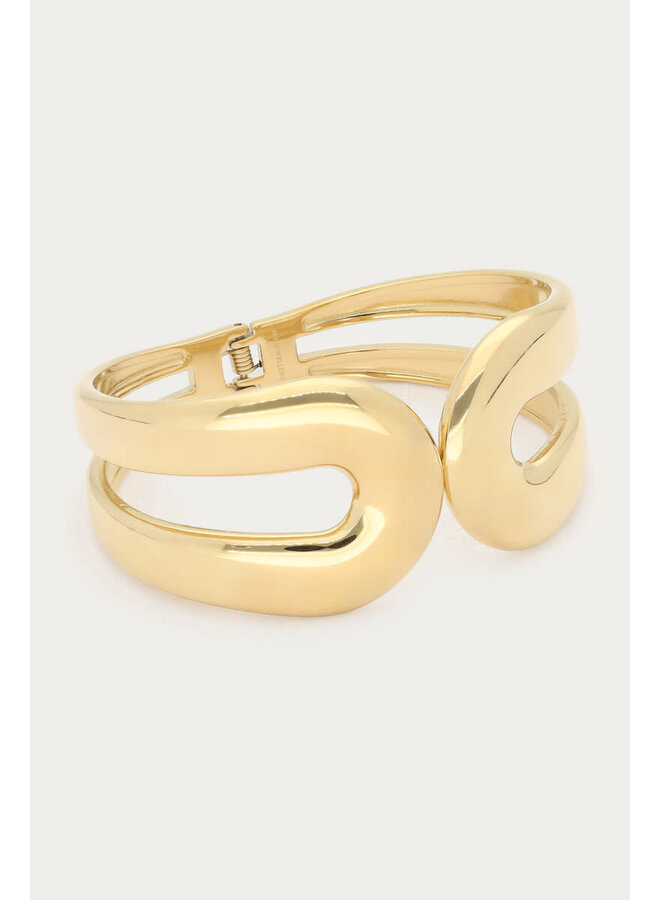 Bold Open Statement Bangle Goud