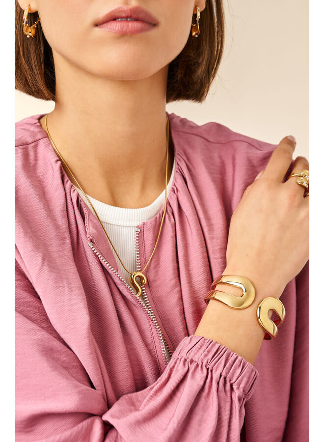 Bold Open Statement Bangle Goud