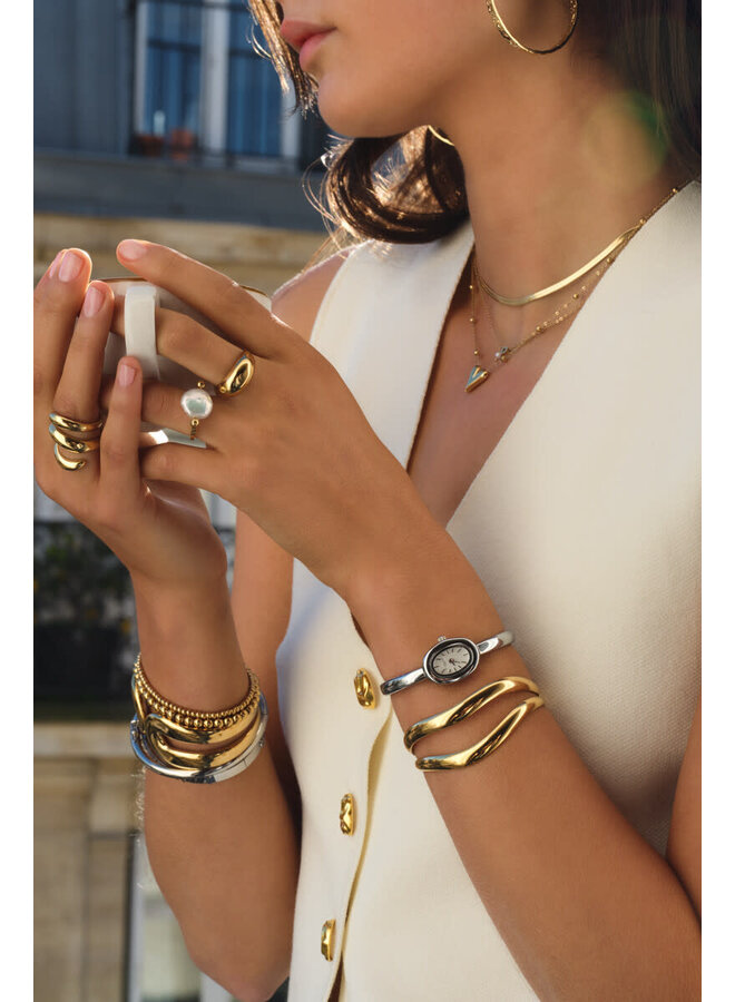 Bold Bangle Dubbele Swirl Goud