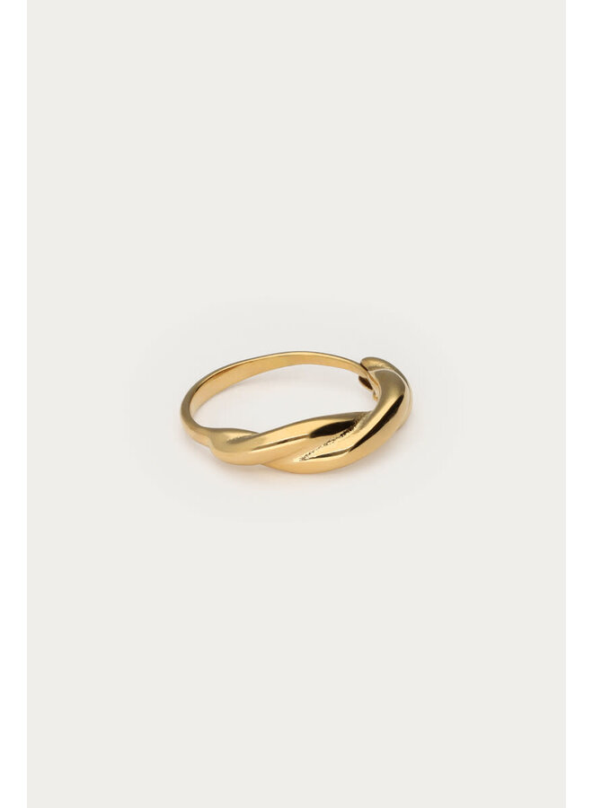 Bold Ring met Twist Goud