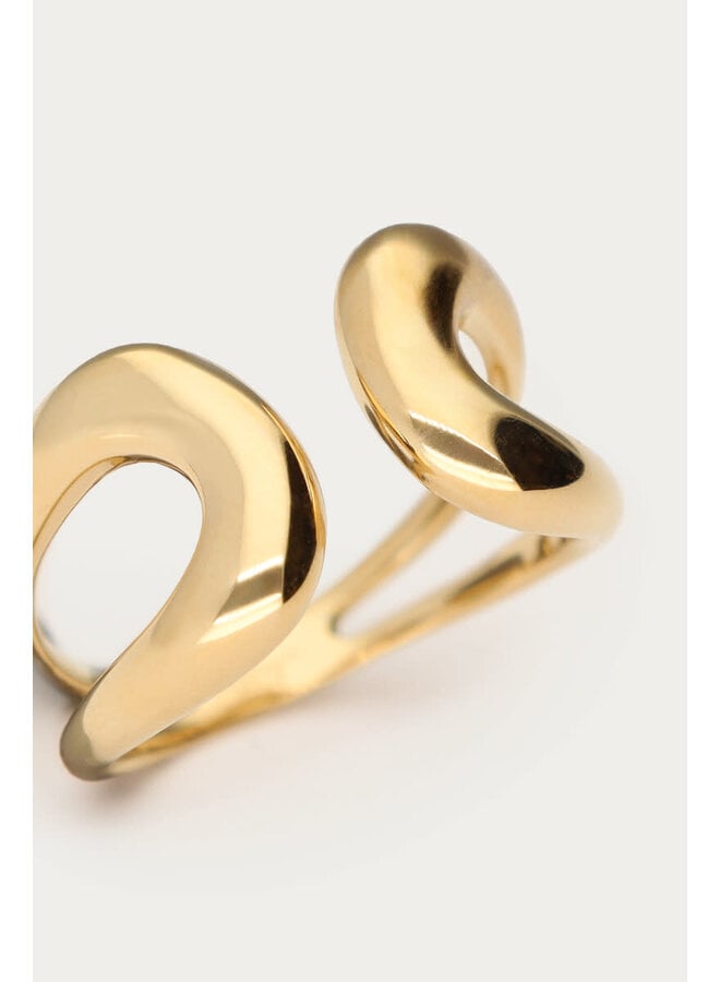 Bold Ring Open U Goud