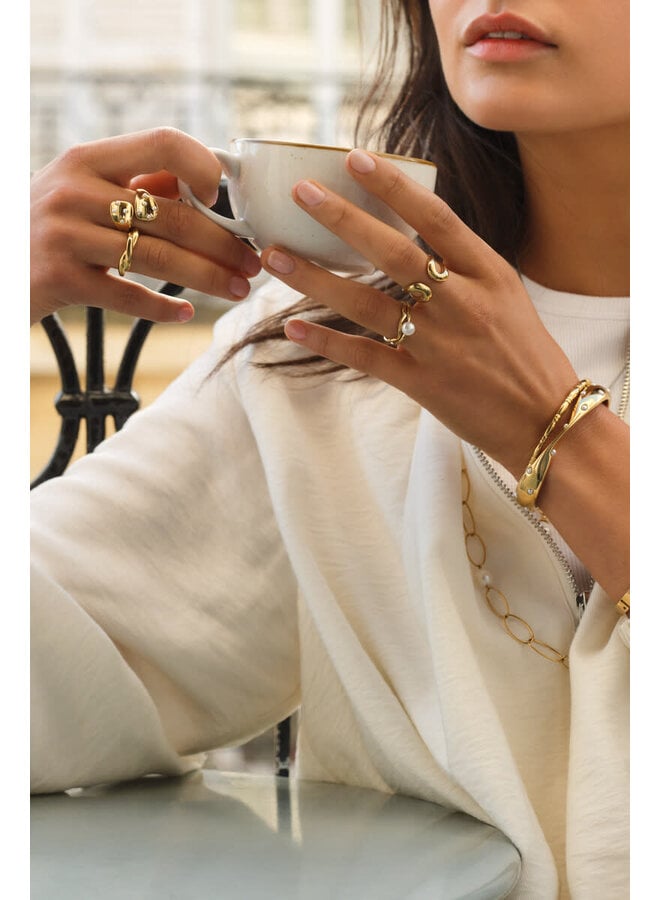 Bold Ring Open U Goud