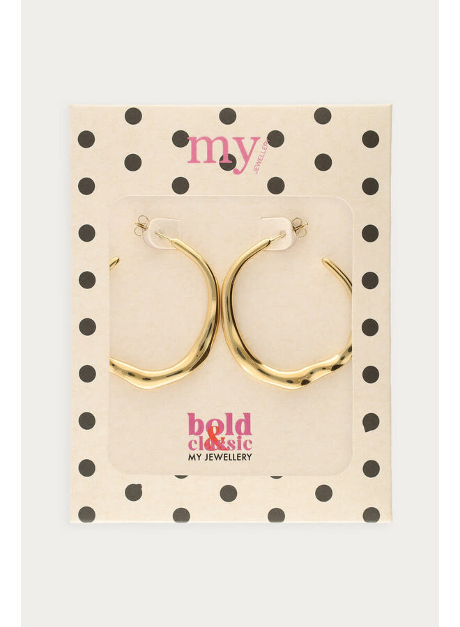 Bold Oorringen Organisch Goud