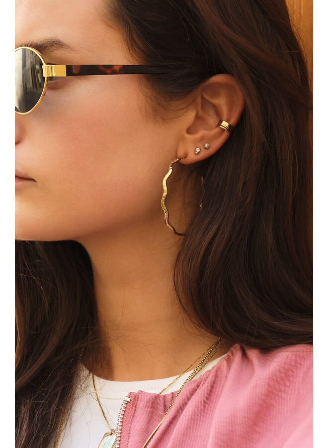 Bold Oorringen met Swirl Goud