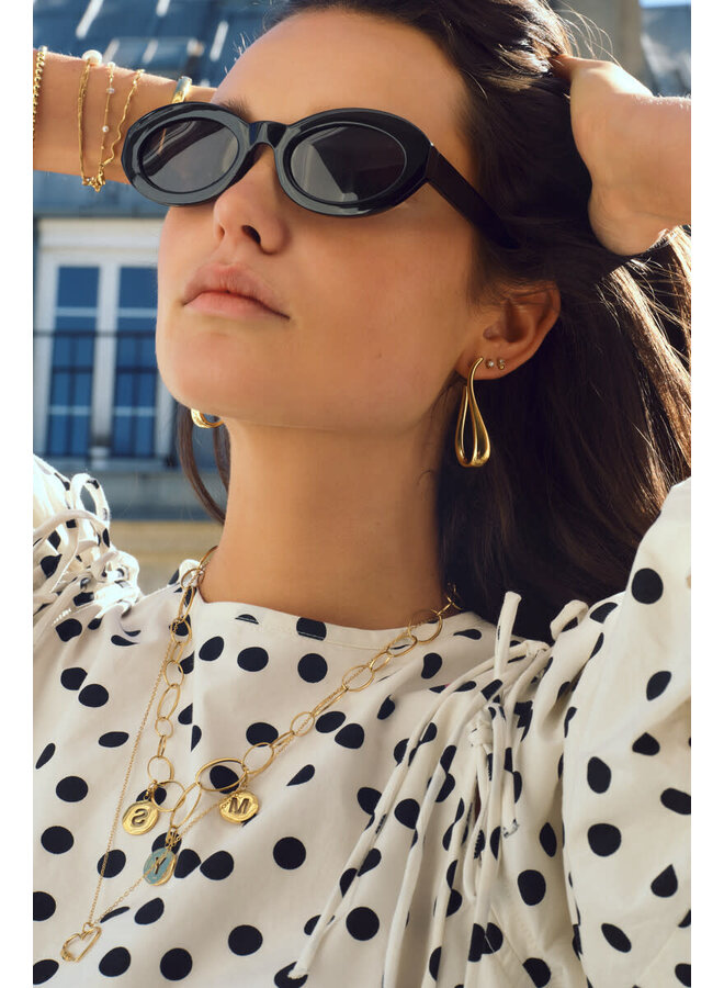 Bold Oorringen met Lange Swirl Goud