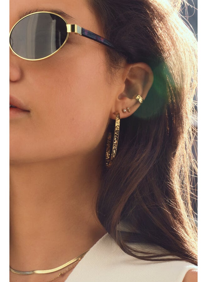 Bold Grote Oorringen 'Hammered' Goud