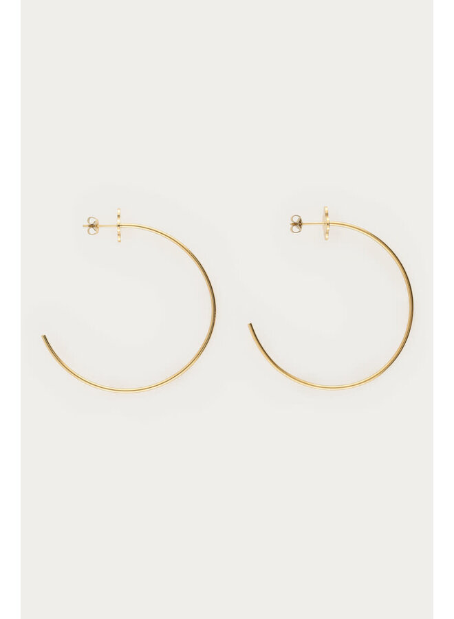 Bold Grote Oorringen met Klaver Goud