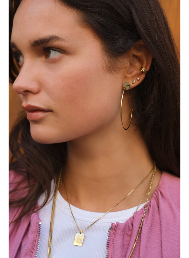 Bold Grote Oorringen met Klaver Goud