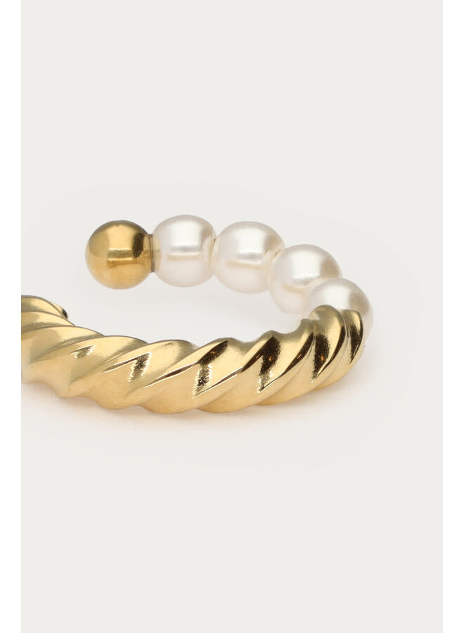 Bold Ear Cuff met Imitatieparels Goud