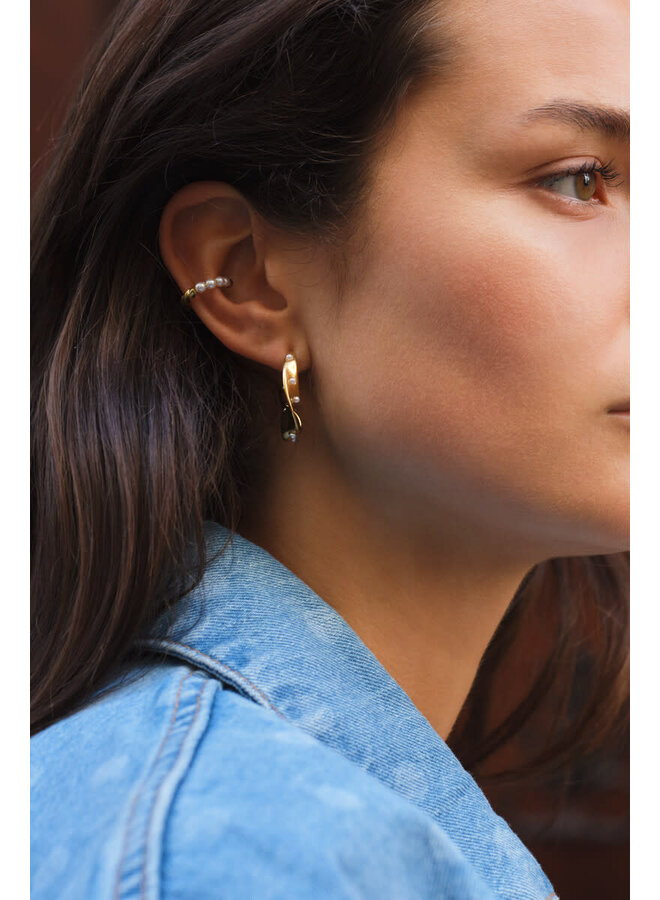 Bold Ear Cuff met Imitatieparels Goud