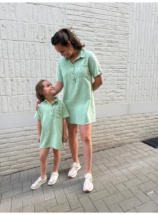 Steffi Denim Dress Mini Green