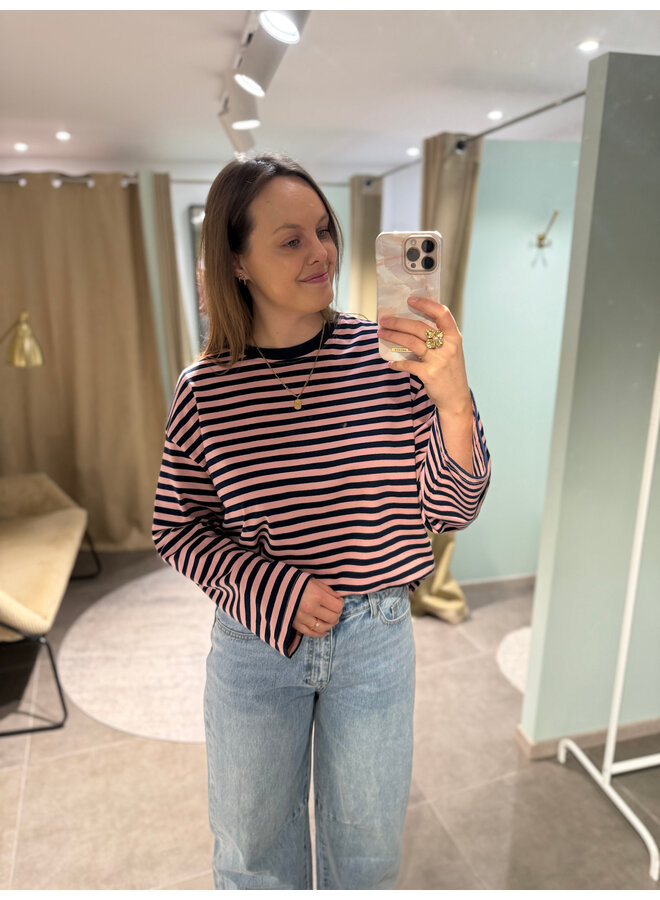 Polly Striped Long Sleeve T-Shirt Pink