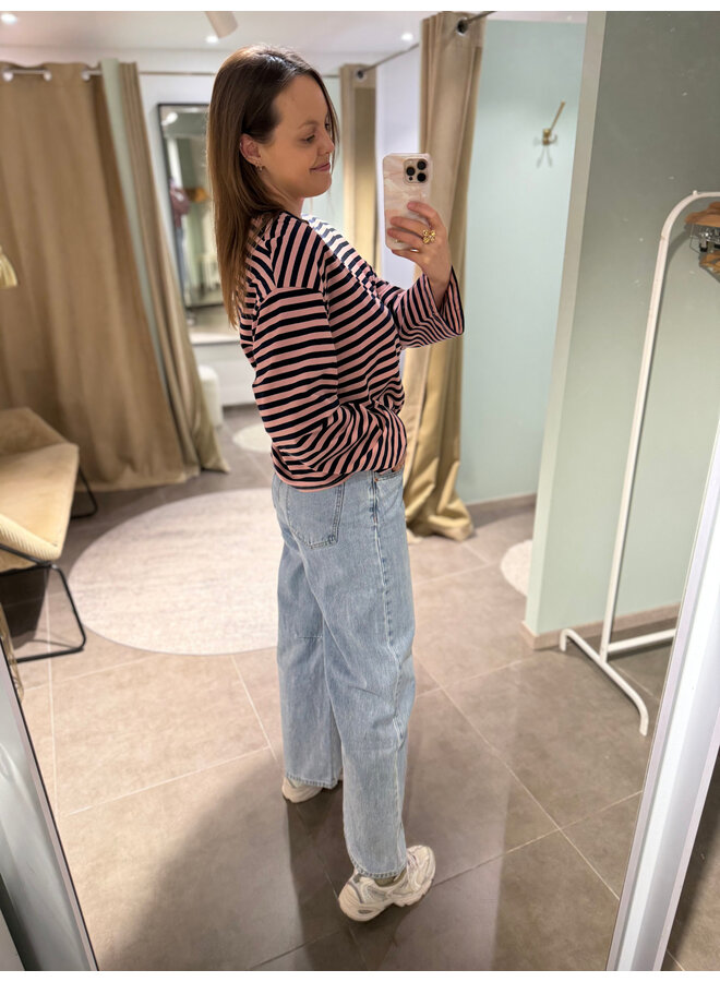 Polly Striped Long Sleeve T-Shirt Pink