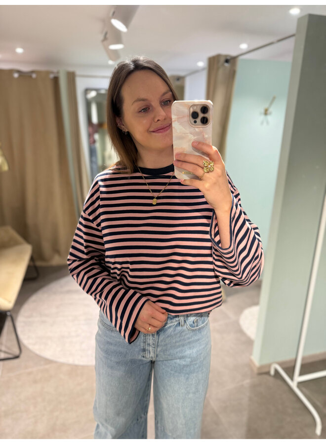 Polly Striped Long Sleeve T-Shirt Pink