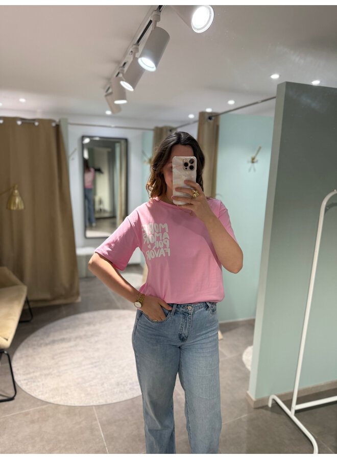 More Amor Por Favor T-Shirt Pink/White