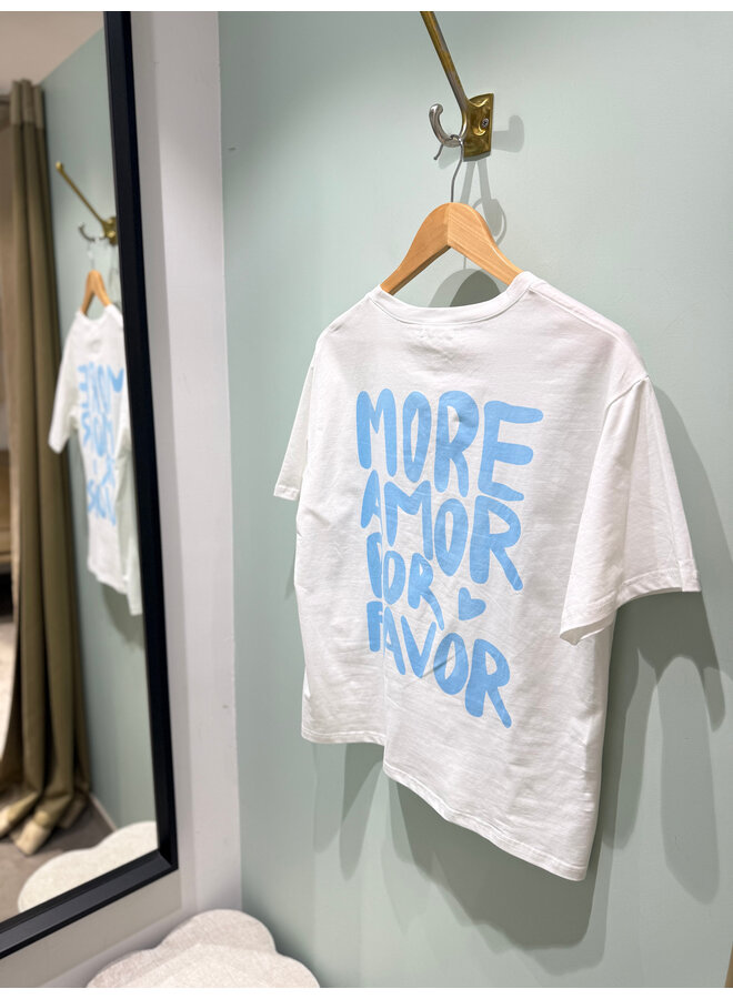 More Amor Por Favor T-Shirt Blue