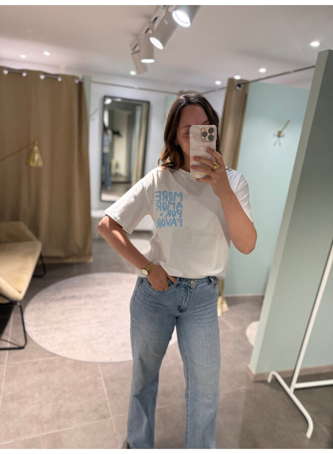 More Amor Por Favor T-Shirt Blue