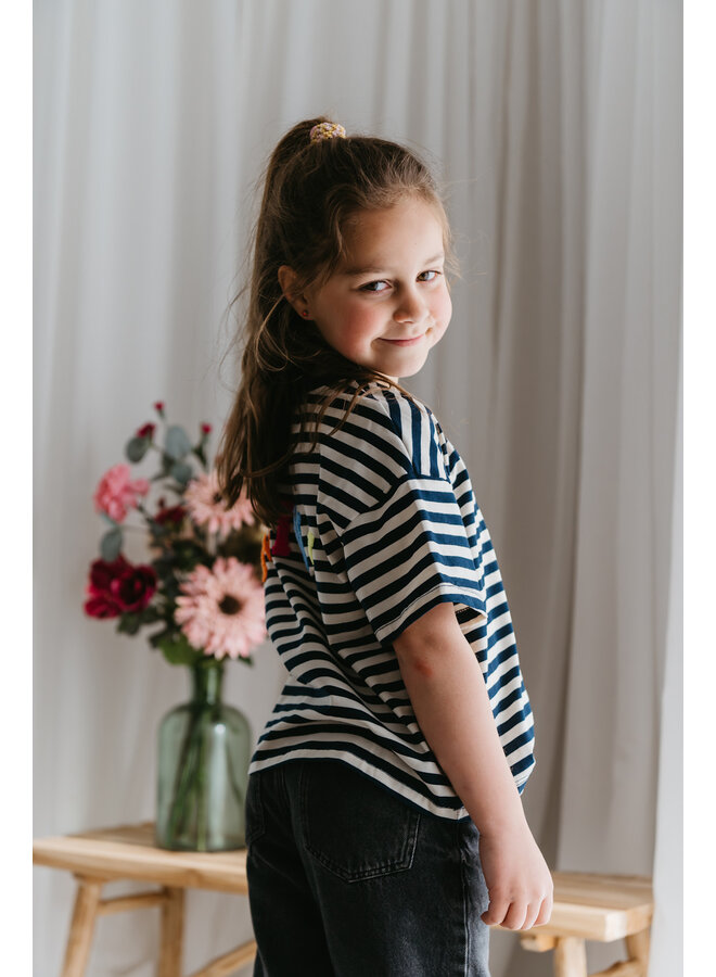 Mini T-Shirt Striped Blue
