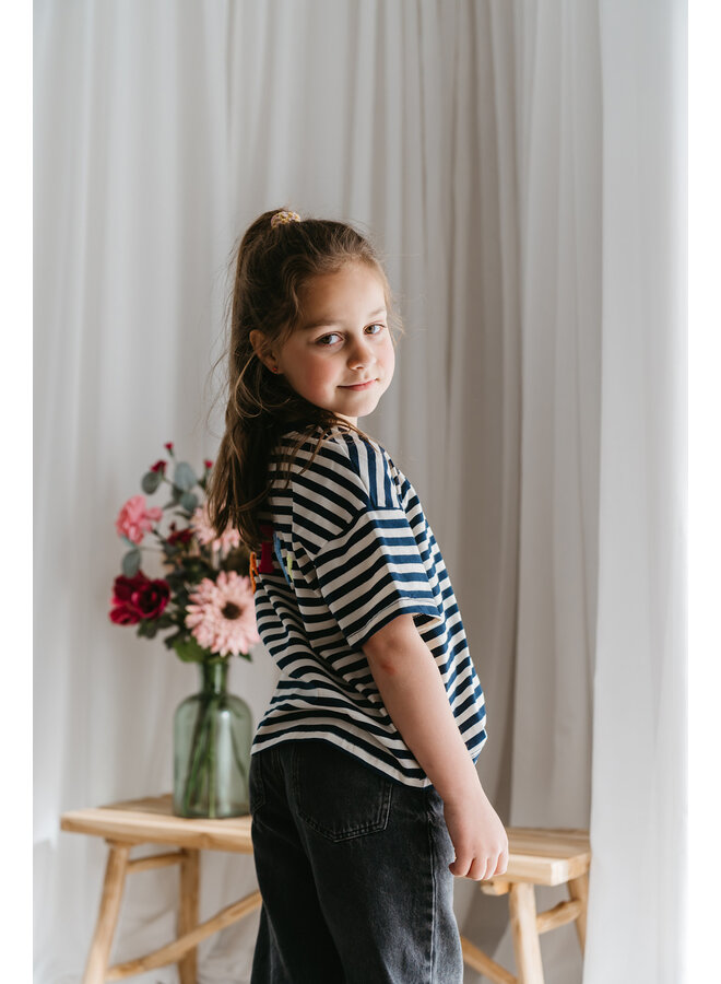 Mini T-Shirt Striped Blue