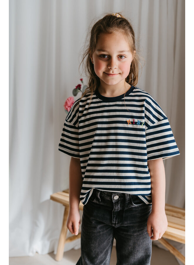 Mini T-Shirt Striped Blue