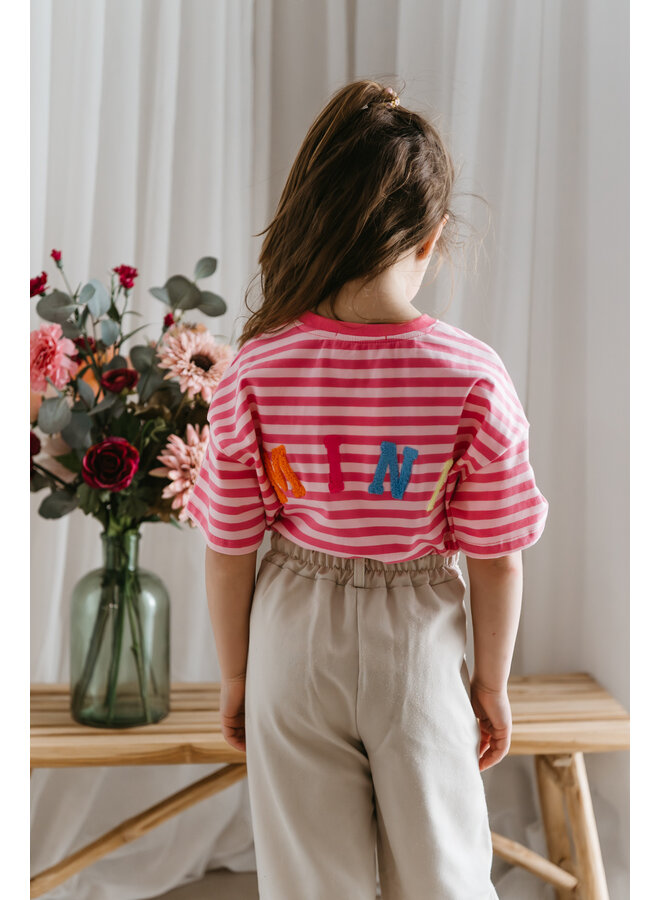 Mini Striped T-Shirt Pink
