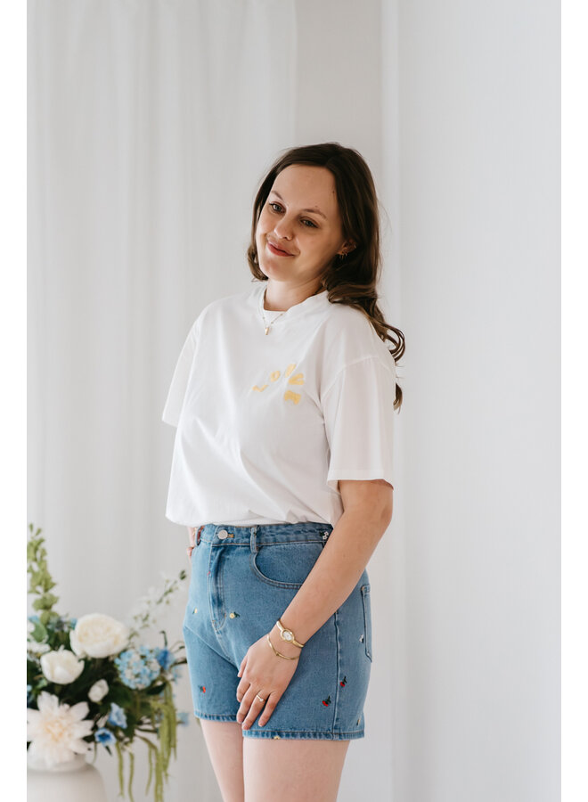 Love T-Shirt White/Yellow