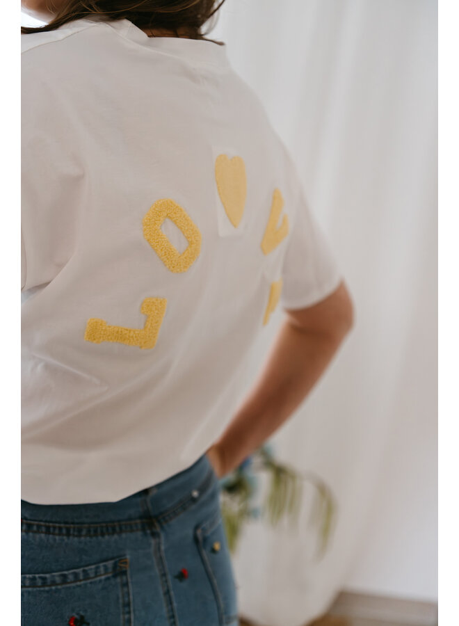 Love T-Shirt White/Yellow