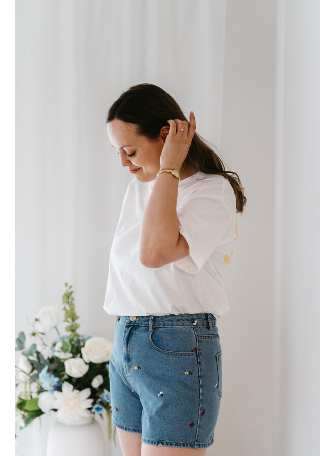 Love T-Shirt White/Yellow