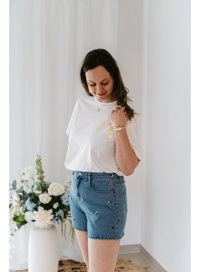 Love T-Shirt White/Yellow