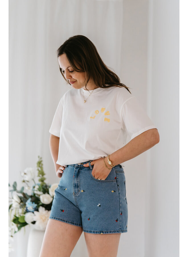 Love T-Shirt White/Yellow