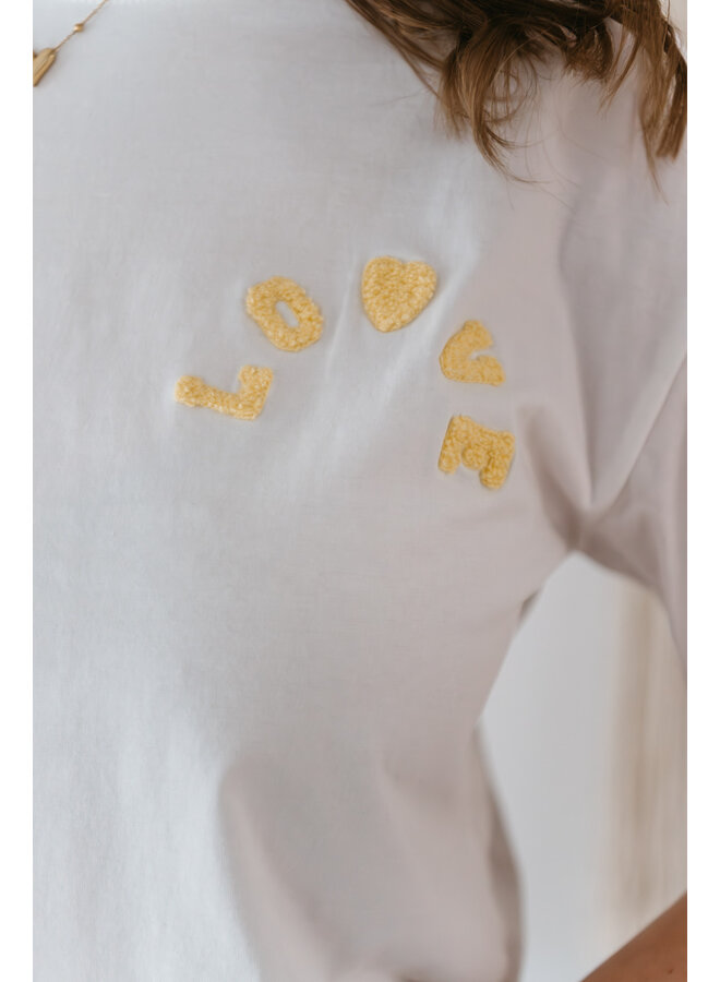 Love T-Shirt White/Yellow