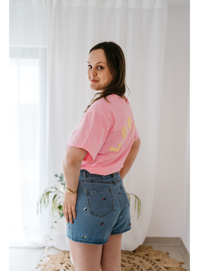 Love T-Shirt Pink/Yellow