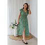 Sally Long Flower Dress Green